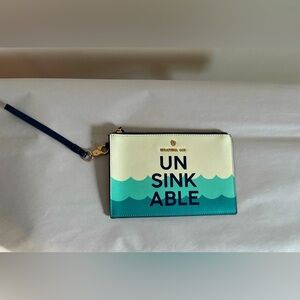 Spartina 449 Unsinkable Wristlet White Navy Turquoise Lined Fun